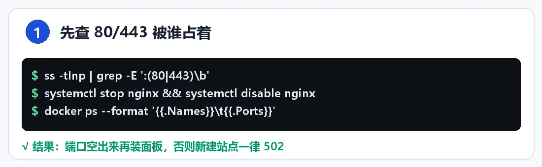 步骤 1:检查端口占用