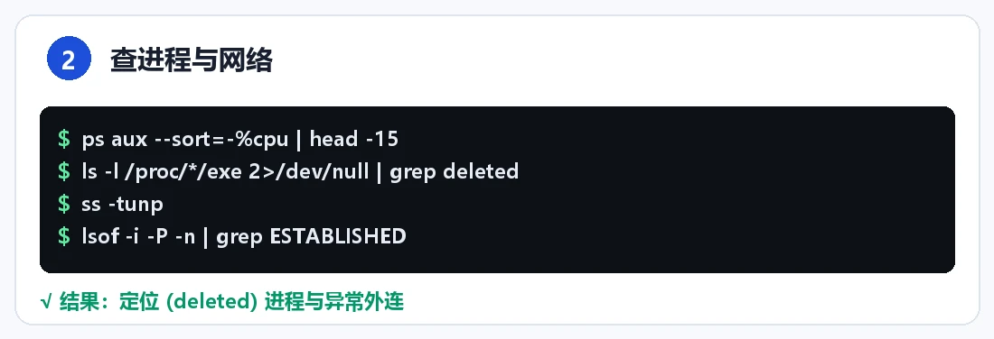 步骤 2：查网络连接