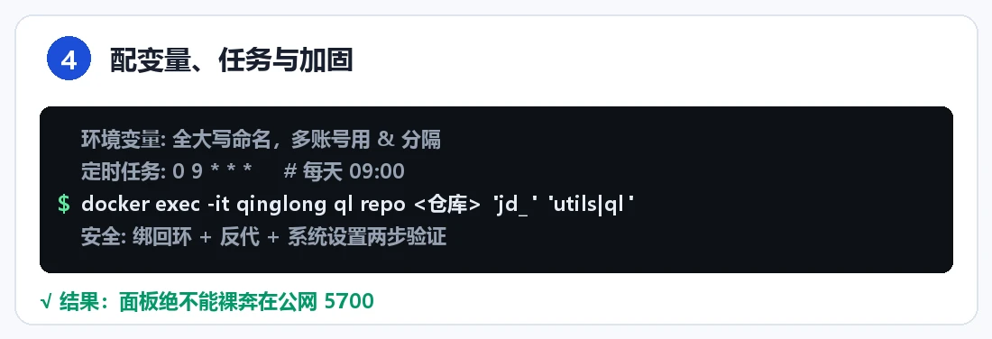 步骤 4：配环境变量与定时任务