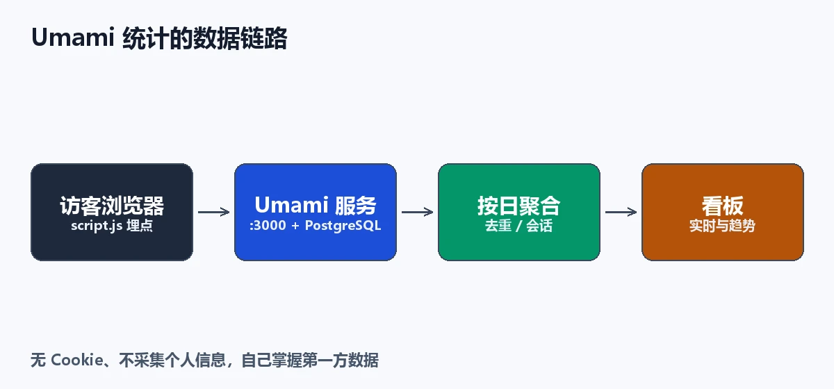 Umami 统计的数据链路