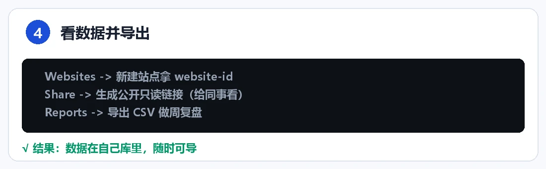 步骤 4：看数据并导出
